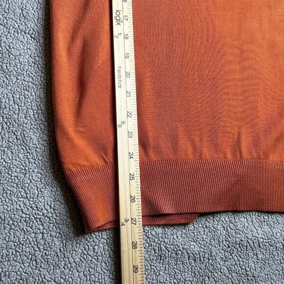 Crocodile Sweater Mens Medium Quarter Zip Polo Sweater Orange Retro Rockabilly - Picture 13 of 13